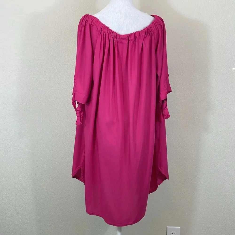 Venus bright pink short sleeve elastic mini dress size XL - Picture 2 of 7